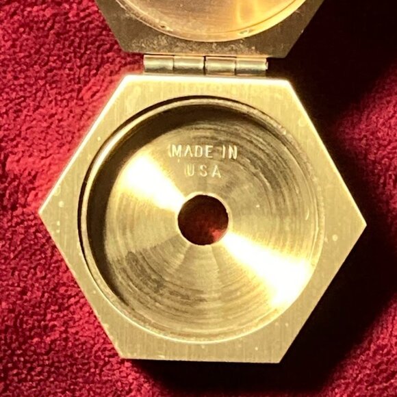 Hartford Insurance Gold Desk Clock Hinged Financial Selco Made in Japan and USA - Picture 12 of 13